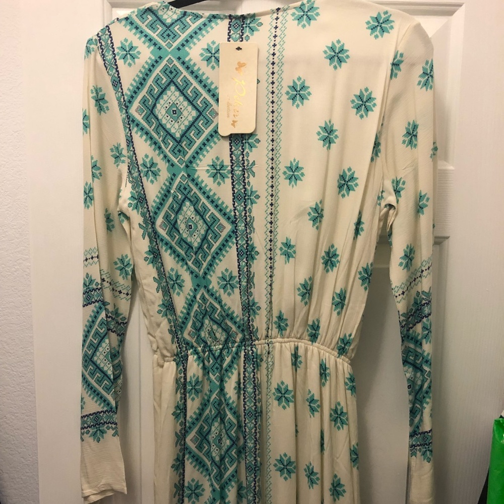Turquoise/Cream Thobe inspired dress.